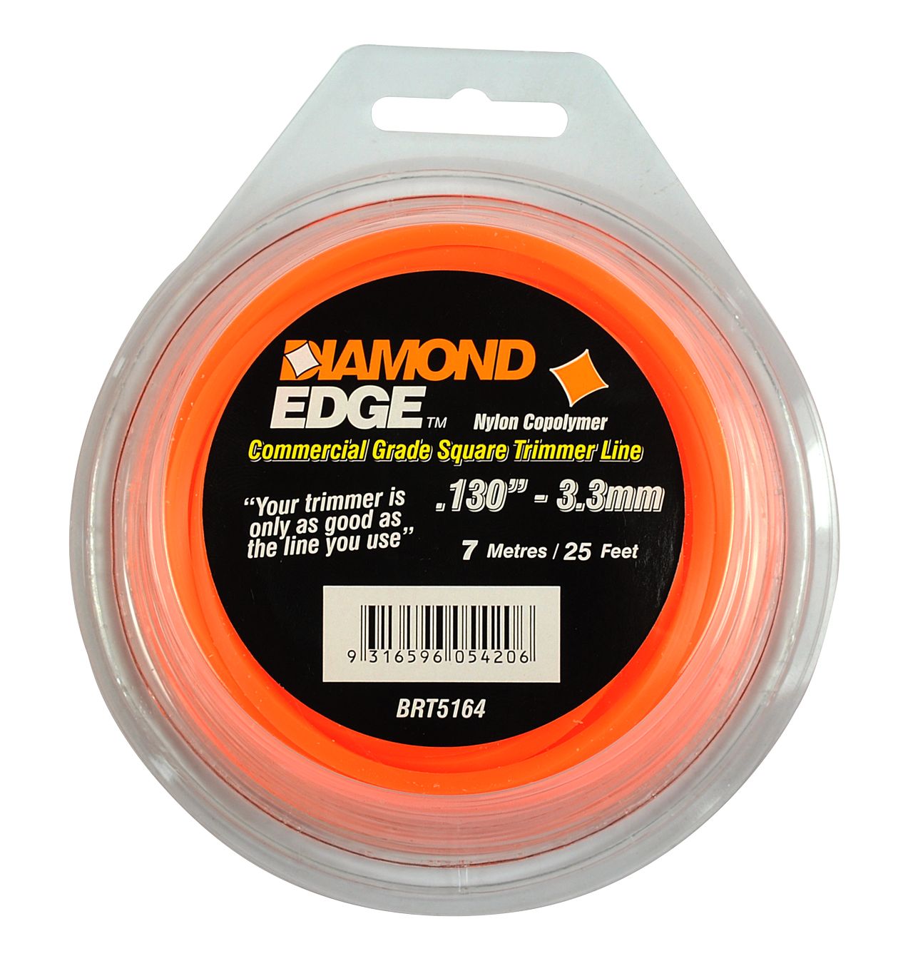  DIAMOND EDGE TRIMMER LINE .130″ / 3.30MM TEARDROP LOOPS LENGTH 25′